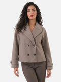 Women’s Double-Breasted Trench Jacket – Vintage Elegance