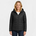 Women's Hooded Padded Coat - Lightweight Casual Outerwear