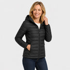 Women's Hooded Padded Coat - Lightweight Casual Outerwear