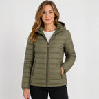 Women's Hooded Padded Coat - Lightweight Casual Outerwear