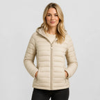 Women's Hooded Padded Coat - Lightweight Casual Outerwear