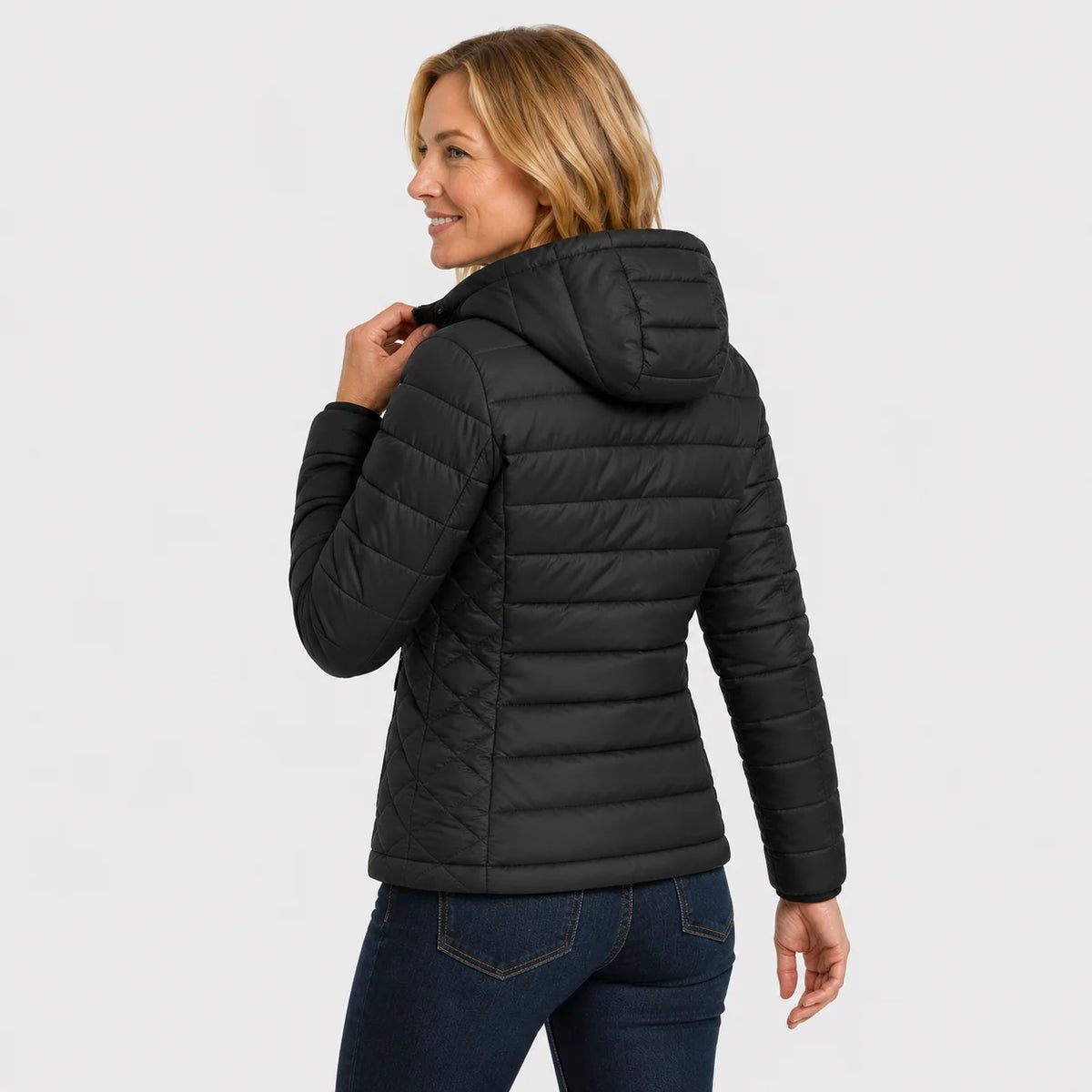 Women's Hooded Padded Coat - Lightweight Casual Outerwear