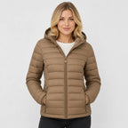 Women's Hooded Padded Coat - Lightweight Casual Outerwear