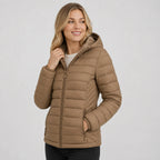 Women's Hooded Padded Coat - Lightweight Casual Outerwear