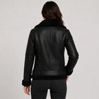 Women's Jacket Faux Leather Fleece Lined Belted Longline
