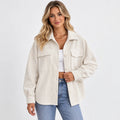 Women's Lapel Jacket - Single Breasted Loose Fit Style