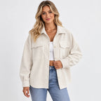 Women's Lapel Jacket - Single Breasted Loose Fit Style