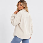 Women's Lapel Jacket - Single Breasted Loose Fit Style