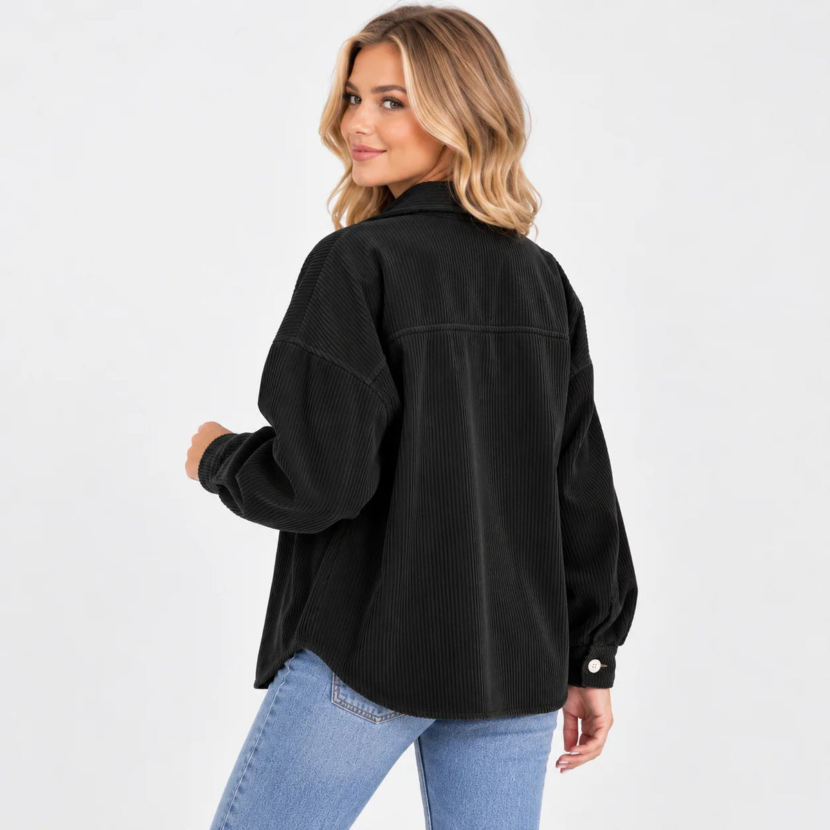 Women's Lapel Jacket - Single Breasted Loose Fit Style