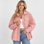Women's Lapel Jacket - Single Breasted Loose Fit Style