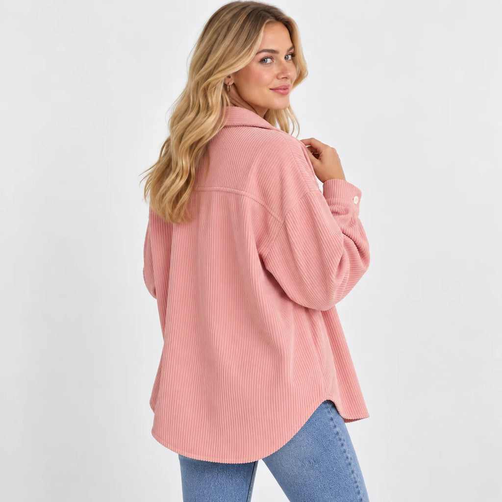 Women's Lapel Jacket - Single Breasted Loose Fit Style