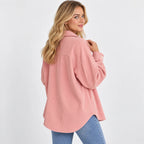Women's Lapel Jacket - Single Breasted Loose Fit Style