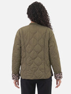 Women’s Leopard Trim Jacket – Elegant Autumn Style
