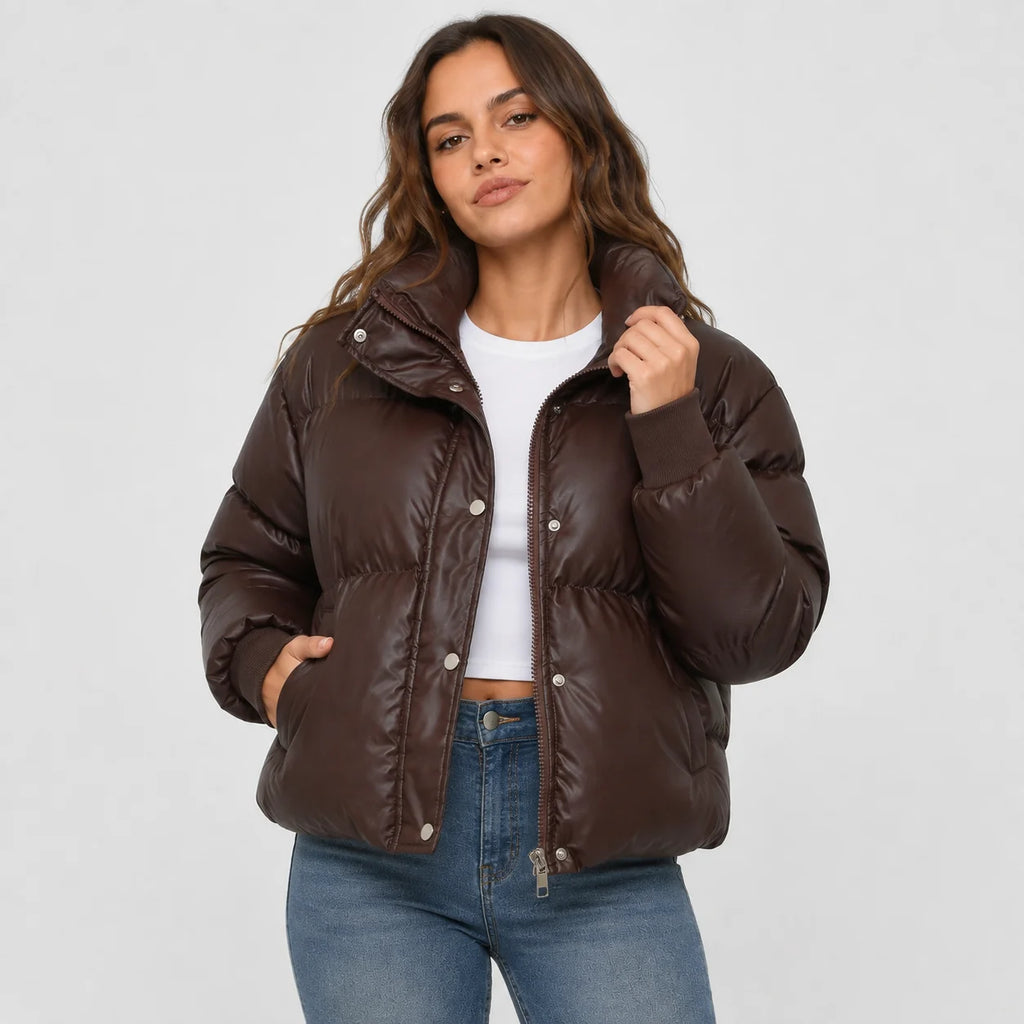 Women's Puffer Jacket - Warm Winter Coat Loose Fit with Pockets