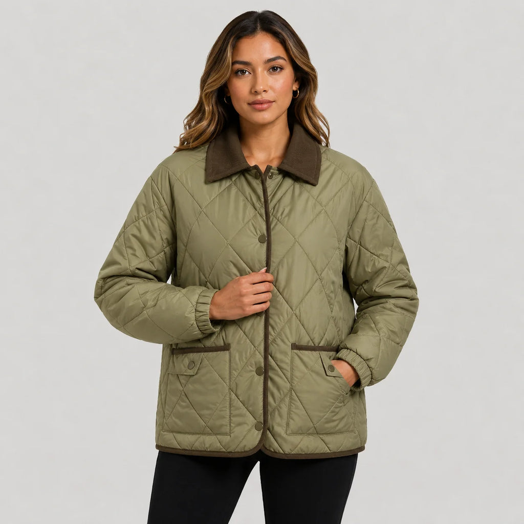 Women’s Quilted Puffer Jacket – Warm Short Winter Coat