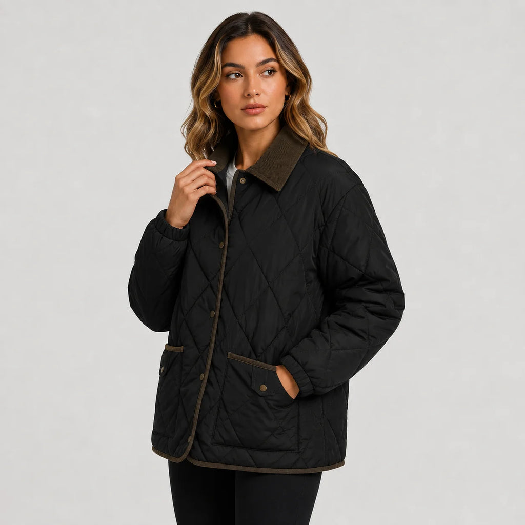 Women’s Quilted Puffer Jacket – Warm Short Winter Coat