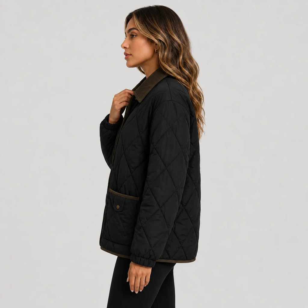 Women’s Quilted Puffer Jacket – Warm Short Winter Coat