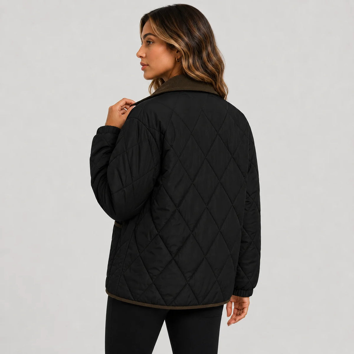 Women’s Quilted Puffer Jacket – Warm Short Winter Coat