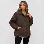 Women’s Quilted Puffer Jacket – Warm Short Winter Coat