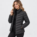 Women's Stand Collar Jacket - Quilted Elegant Style