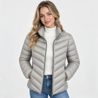 Women's Stand Collar Jacket - Quilted Elegant Style