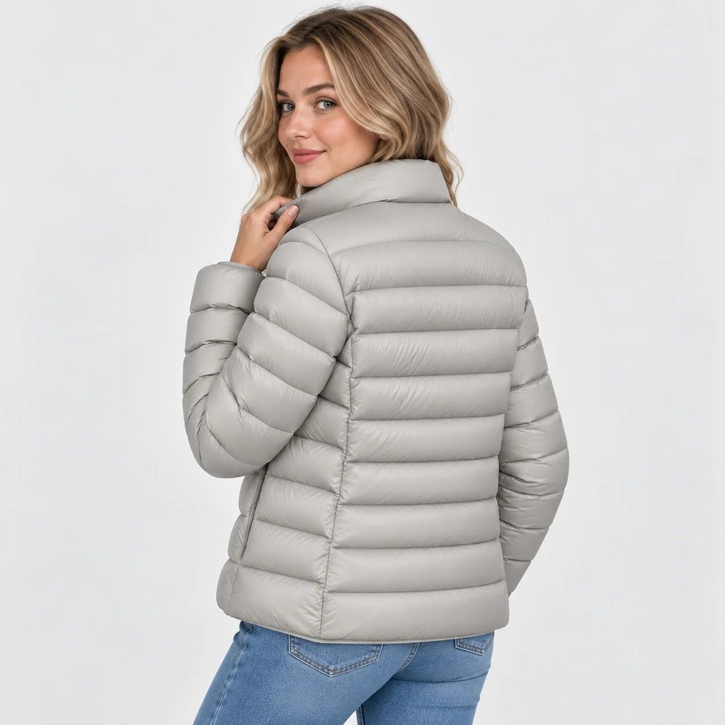 Women's Stand Collar Jacket - Quilted Elegant Style