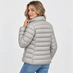 Women's Stand Collar Jacket - Quilted Elegant Style