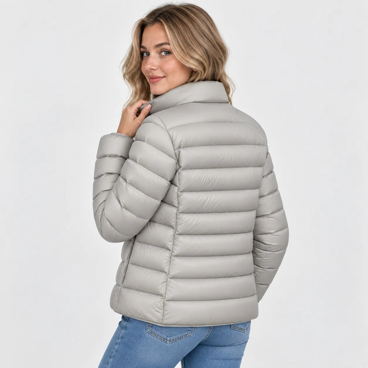 Women's Stand Collar Jacket - Quilted Elegant Style