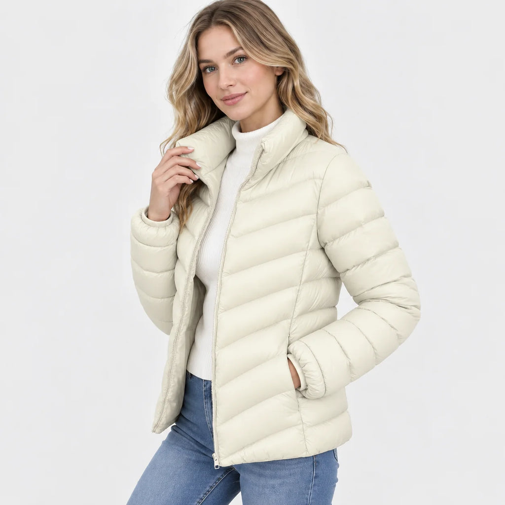 Women's Stand Collar Jacket - Quilted Elegant Style