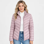 Women's Stand Collar Jacket - Quilted Elegant Style