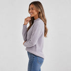 Women's Stand Collar Sweater - Rib-Knit Fall Winter Pullover