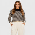 Women's Stand Collar Sweater - Viscose Blend Knit