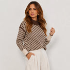 Women's Stand Collar Sweater - Viscose Blend Knit