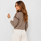Women's Stand Collar Sweater - Viscose Blend Knit