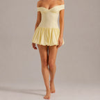 Olbia Off Shoulder Bubble Hem Mini Dress