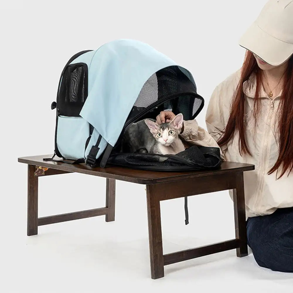 Expandable Cat Carrier Backpack – Breathable Travel Pack with Sunshade - view 11