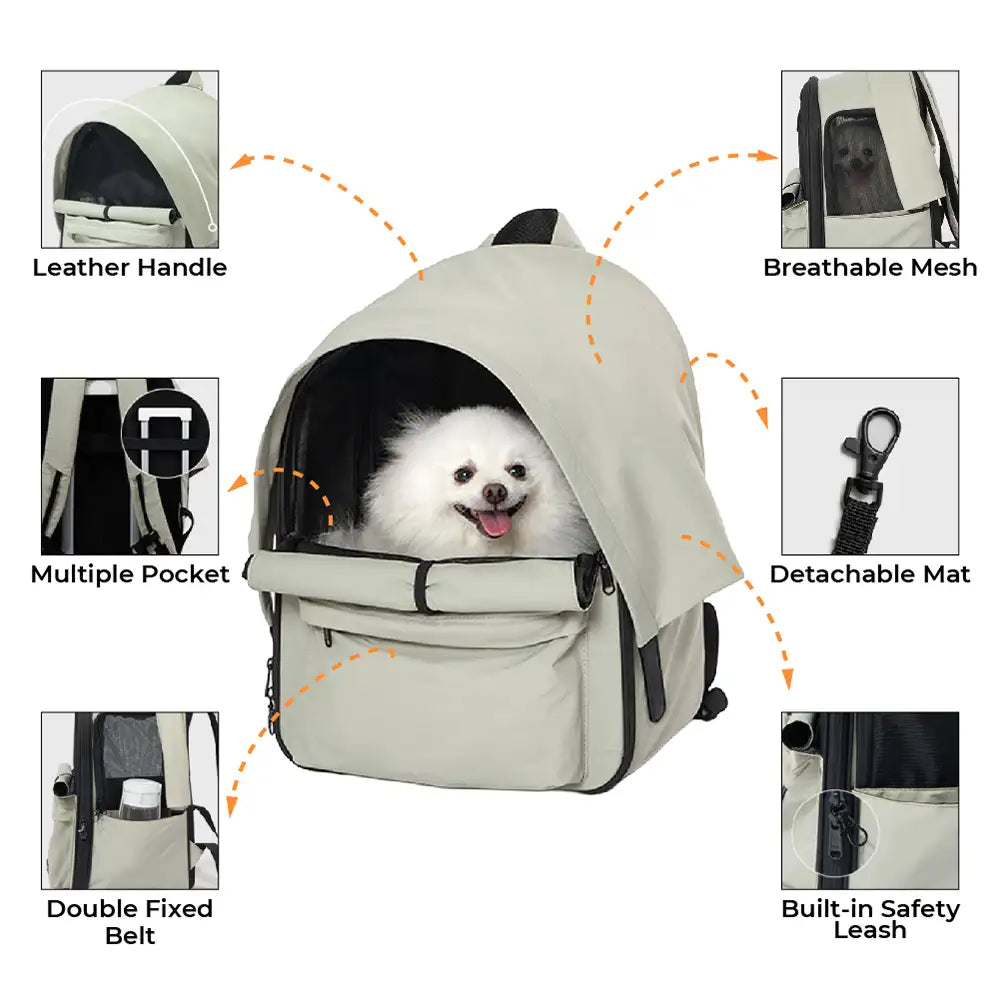 Expandable Cat Carrier Backpack – Breathable Travel Pack with Sunshade - view 4