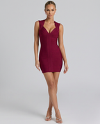 Women's Bandage Mini Dress, V-Neck, Bodycon