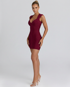 Women's Bandage Mini Dress, V-Neck, Bodycon