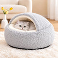 Calming Semi-Enclosed Cat Bed for Cozy Sleep, Soft Warm Cave Bed for Indoor Cats & Small Pets