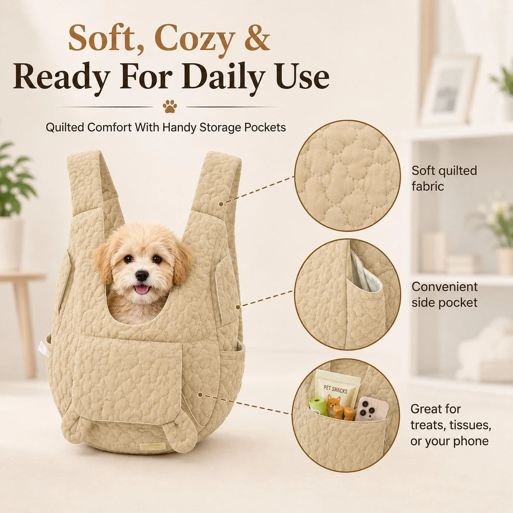 Hands-Free Front Pet Carrier Backpack for Small Dogs & Cats - Comfortable Carrying for Walks & Travel