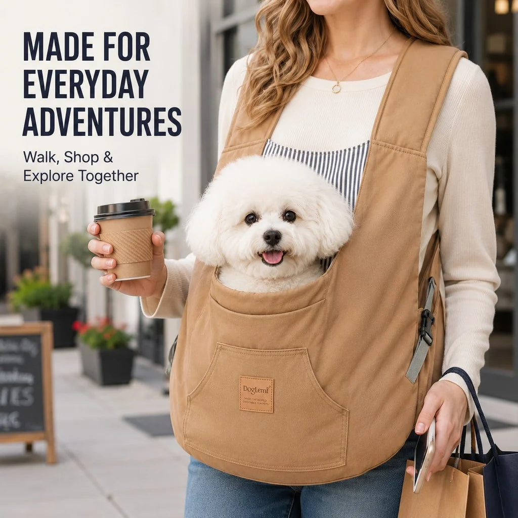Hands-Free Front Pet Carrier for Small Dogs & Cats - Comfortable Carry for Walking, Shopping & Travel