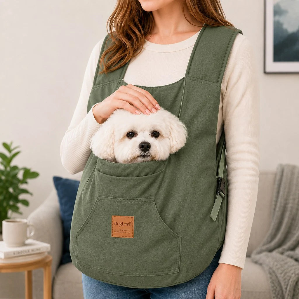 Hands-Free Front Pet Carrier for Small Dogs & Cats - Comfortable Carry for Walking, Shopping & Travel