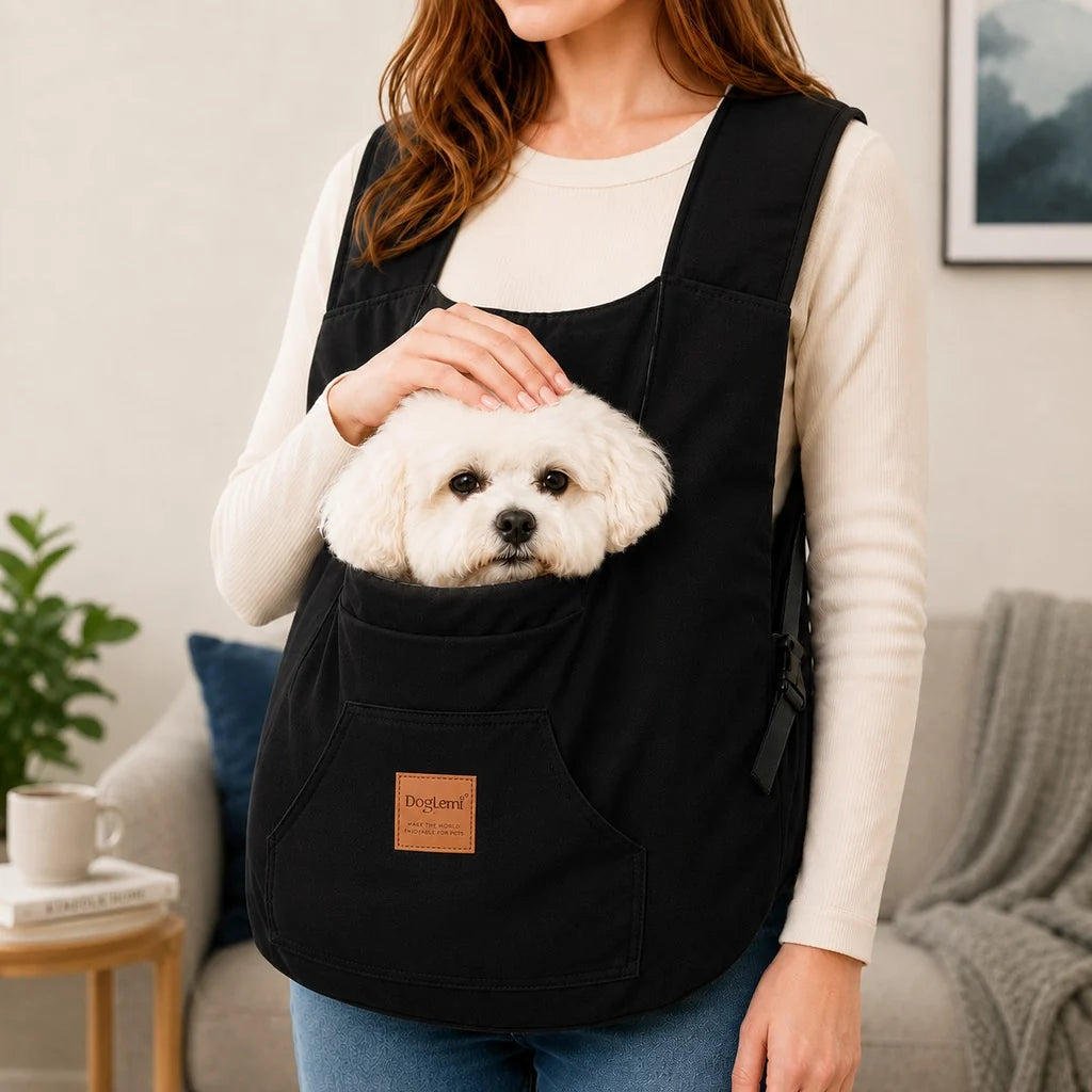 Hands-Free Front Pet Carrier for Small Dogs & Cats - Comfortable Carry for Walking, Shopping & Travel