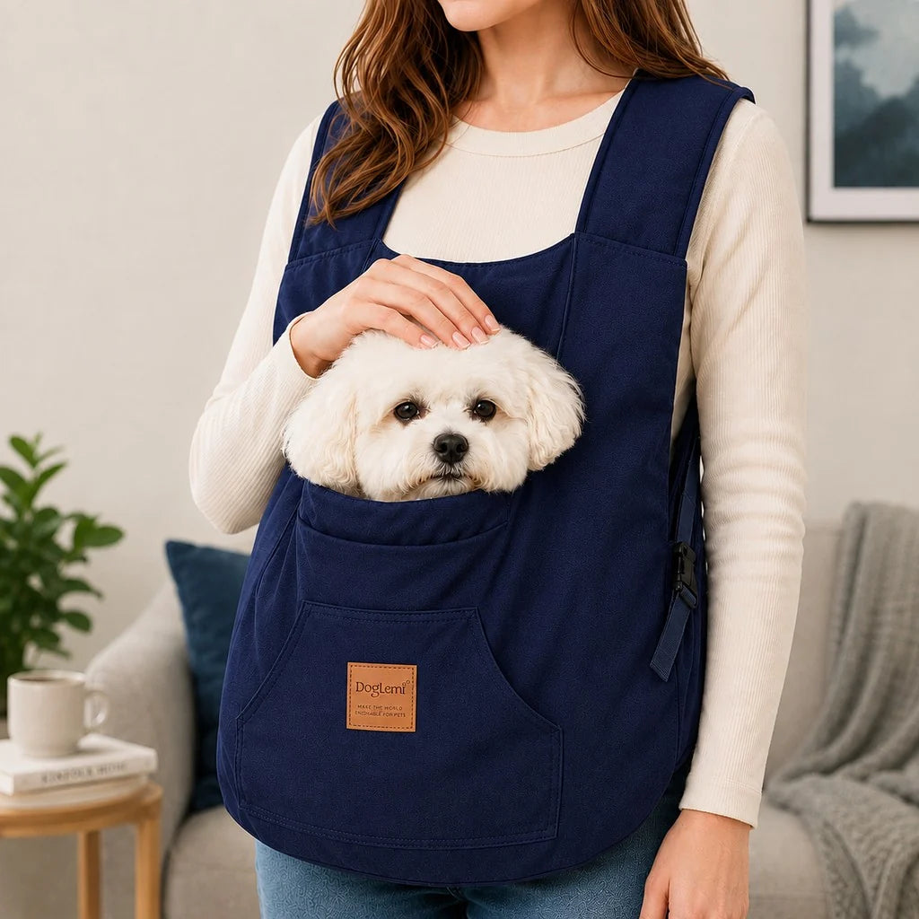 Hands-Free Front Pet Carrier for Small Dogs & Cats - Comfortable Carry for Walking, Shopping & Travel