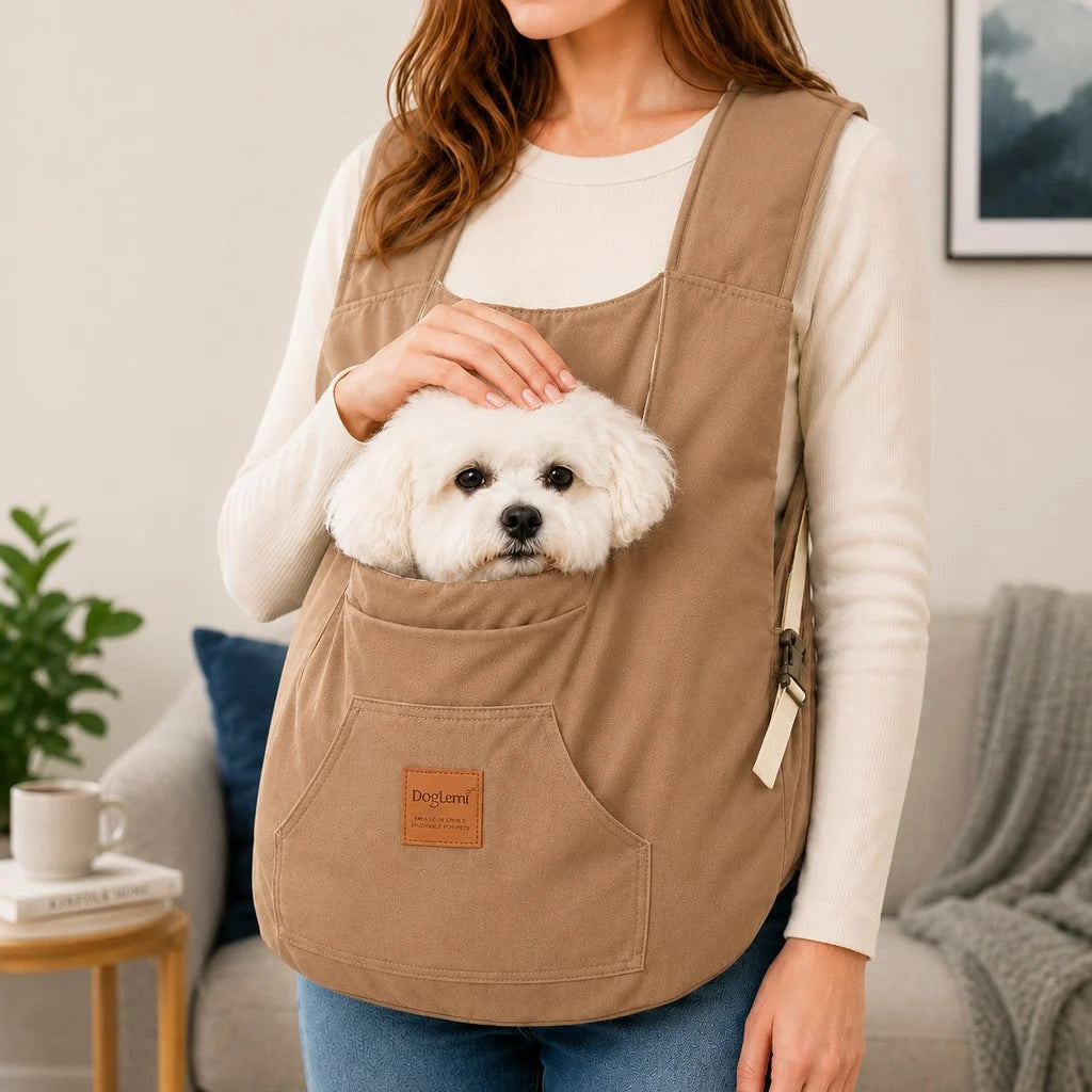 Hands-Free Front Pet Carrier for Small Dogs & Cats - Comfortable Carry for Walking, Shopping & Travel