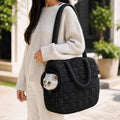 Quilted Pet Carrier Tote for Cats & Small Dogs – Easy Hand & Shoulder Carry for Walks, Errands & Everyday Outings
