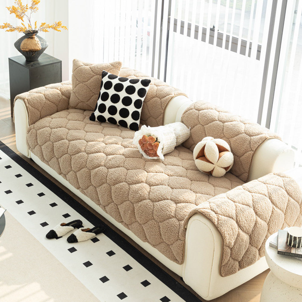 Sherpa Fleece Couch Cover for Dogs – Non-Slip Washable Sofa Protector for Sectionals