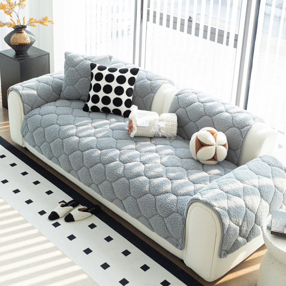 Pet-Friendly Thickened Soft Sherpa Fleece Non-Slip Sofa Protector Couch Cover