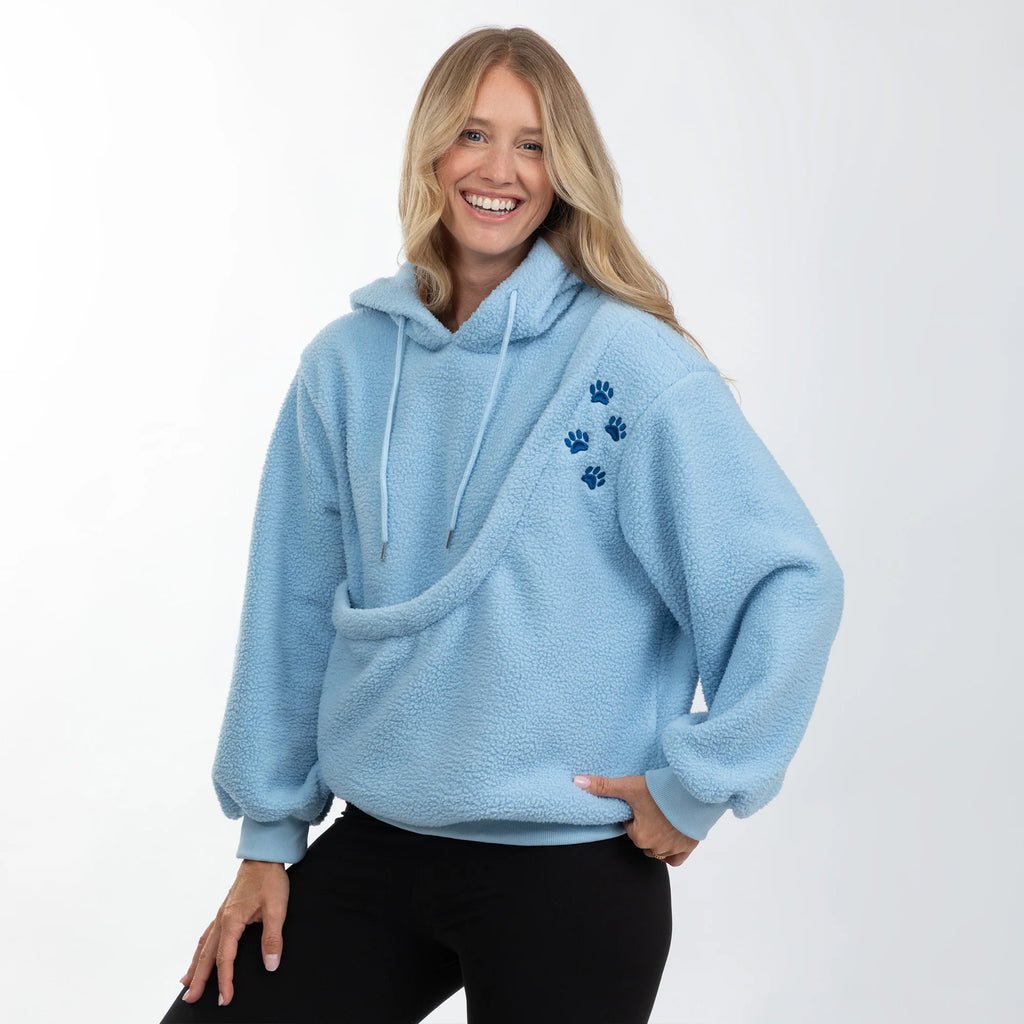 Pet Carrier Hoodie Sweatshirt | Fleece Dog & Cat Sling Hoodie with Front Pocket